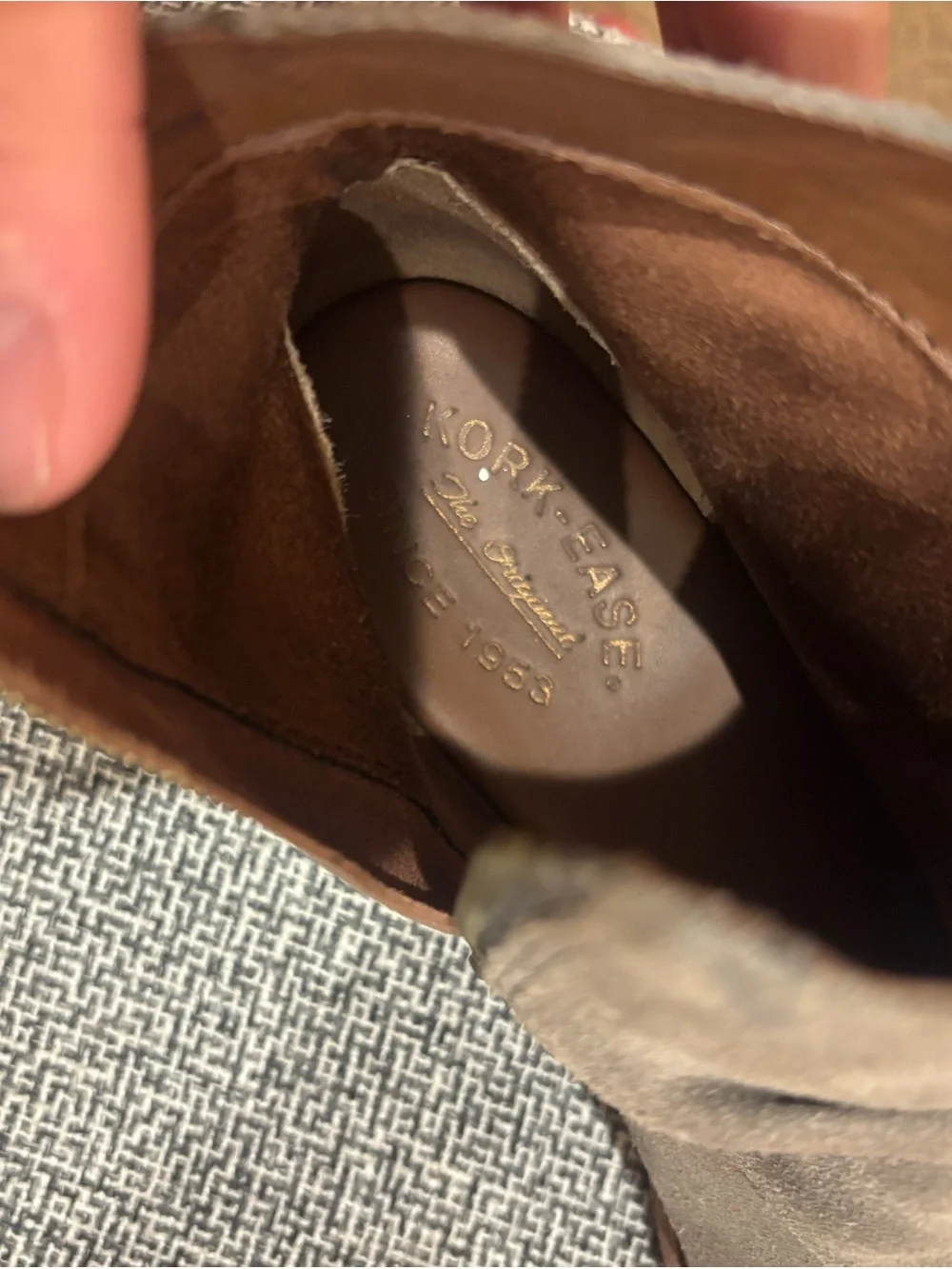 Kork-Ease Men's Suede Chukka Boots in Taupe Gray